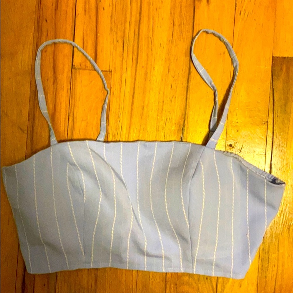 Light blue crop top